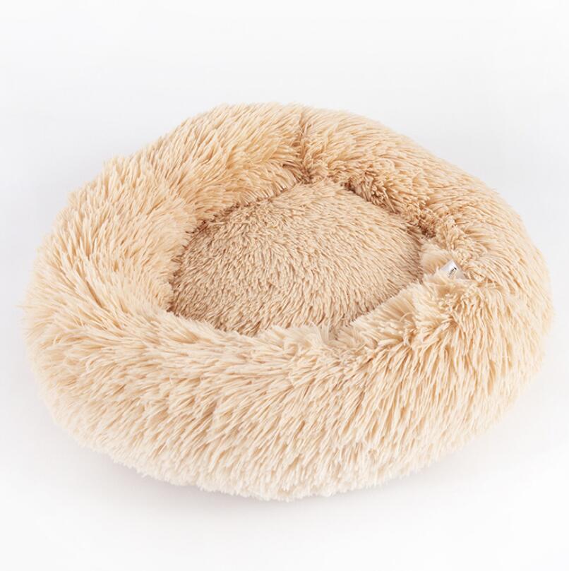 Hlopaw Dog Beds for Small Dogs – Round Plush Pet Nest Mat, Calming Donut Puppy & Cat Bed