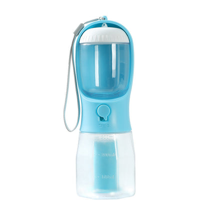 Hlopaw 3-in-1 Dog Water Cup – Portable Pet Bottle with Food Container & Waste Bag Dispenser for Travel