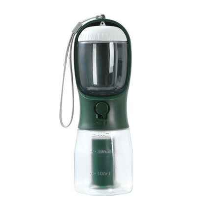 Hlopaw 3-in-1 Dog Water Cup – Portable Pet Bottle with Food Container & Waste Bag Dispenser for Travel