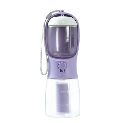 Hlopaw 3-in-1 Dog Water Cup – Portable Pet Bottle with Food Container & Waste Bag Dispenser for Travel