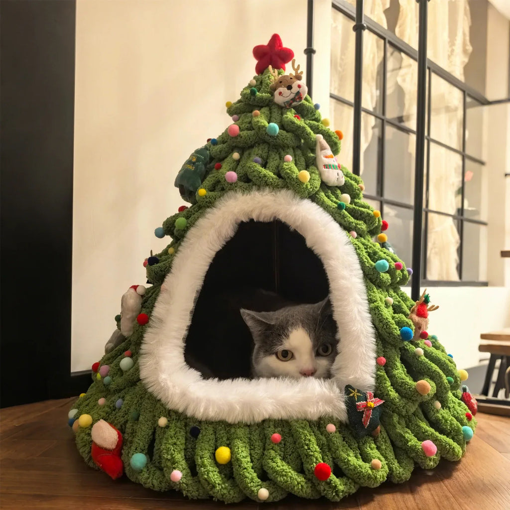 New Christmas tree style woven cat nest
