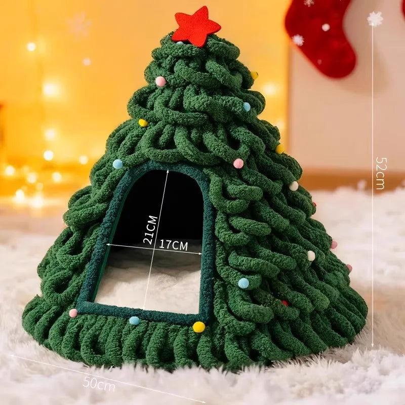New Christmas tree style woven cat nest