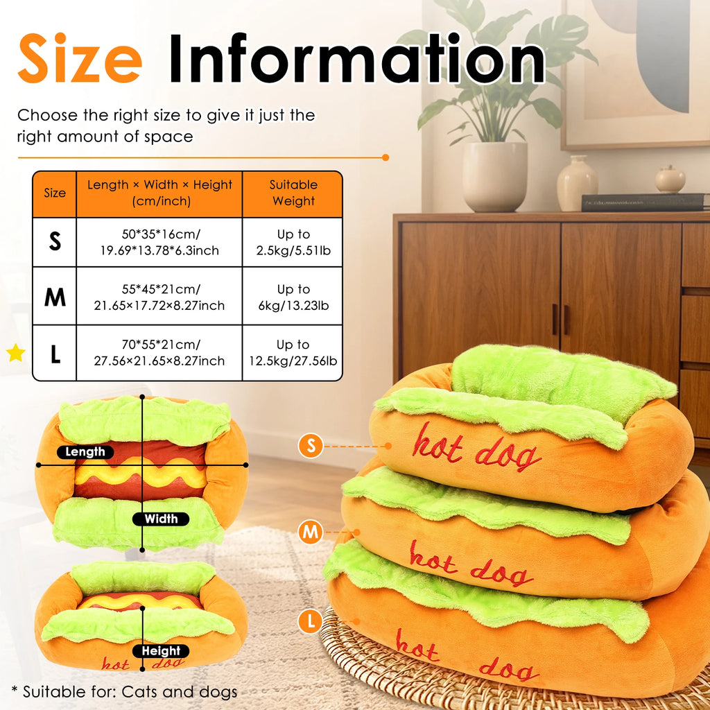 Cute Hot Dog Pet Bed