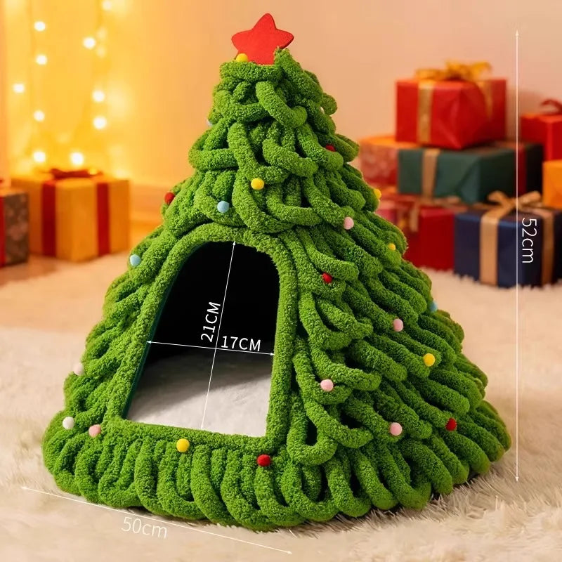 New Christmas tree style woven cat nest